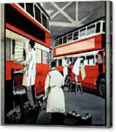 World War 2 London Bus Rehabilitation Poster Canvas Print