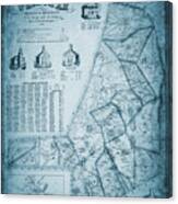 Wrentham Massachusetts Vintage Map 1851 Blue Canvas Print