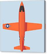X-1 Mach Buster Rocket Aircraft - Orange Grey Canvas Print