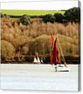 Yachts In Carrick Roads Canvas Print