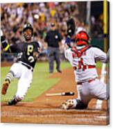 Yadier Molina And Andrew Mccutchen Canvas Print