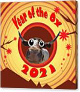 Year Of The Ox With Googly Eyes Canvas Print