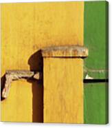 Yellow And Green Minimalist Wall Pattern Canvas Print