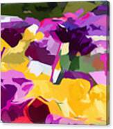Yellow And Pink Abstract Flowers Canvas Print