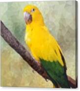 Yellow Green Parrot Bird 84 Canvas Print