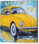 Yellow Vw Beetle Canvas Print