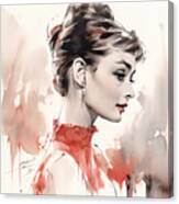 Young Beautiful Audrey Canvas Print