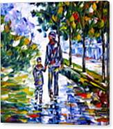 Young Father With Son Canvas Print