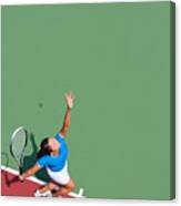 Young Tennis Player Serving Canvas Print