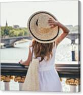 Young Woman In Paris Canvas Print