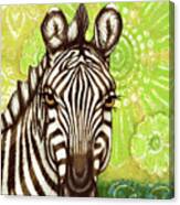 Zebra Abstract Botanical Canvas Print
