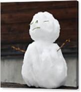 Zen Fence Sitting Mini Holiday Snowman Canvas Print
