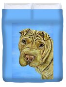 Beautiful Shar-pei Dog Portrait Duvet Cover by Michelle Wrighton