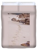Footprints In The Sand Duvet Cover