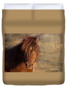 Shetland Pony At Sunset Duvet Cover by Michelle Wrighton