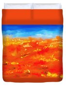 Vibrant Desert Abstract Landscape Painting Duvet Cover