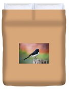 Willy Wagtail Austalian Bird Painting Duvet Cover