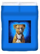 American Staffordshire Terrier Dog Painting Duvet Cover by Michelle Wrighton