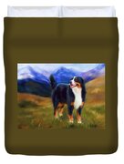 Bear - Bernese Mountain Dog Duvet Cover by Michelle Wrighton