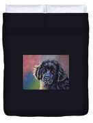 Rainbows And Sunshine - Newfoundland Puppy Duvet Cover by Michelle Wrighton