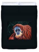 Wise One - Orangutan Wildlife Painting Duvet Cover