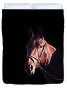 Bay On Black - Horse Art By Michelle Wrighton Duvet Cover by Michelle Wrighton