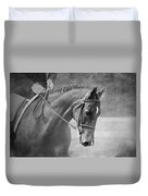 Black And White Horse Photography - Softly Duvet Cover by Michelle Wrighton