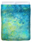 Blue Yellow Abstract Beach Fizz Duvet Cover by Michelle Wrighton