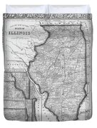Illinois 1800s Historical Map Black and White Spiral Notebook by