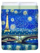 Le Tour Eiffel A La Van Gogh Duvet Cover