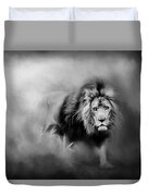 Lion - Pride Of Africa 3 - Tribute To Cecil In Black And White Duvet Cover