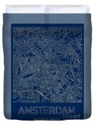 Amsterdam Blueprint City Map Duvet Cover Amsterdam Blueprint City Map Duvet Cover