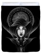 Trilia Red Nebula Portrait Blkgs Duvet Cover Trilia Red Nebula Portrait Blkgs Duvet Cover
