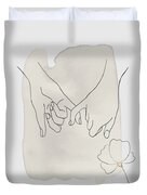 Romantic couple pinky promise line art, pinky swear contour drawings,  minimalist lovers, Version 1/9 by Mounir Khalfouf
