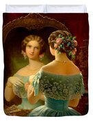 Art Deco gouache painting woman with mirror - Deconamic