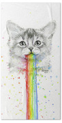 Kitten Puking Rainbows Bath Towel Kitten Puking Rainbows Bath Towel