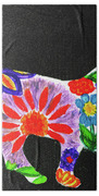 Cat In Floral Silhouette Bath Towel Cat In Floral Silhouette Bath Towel