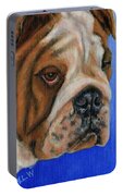 Beautiful Bulldog Oil Painting Portable Battery Charger by Michelle Wrighton