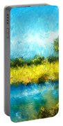 Canola Fields Impressionist Landscape Painting Portable Battery Charger