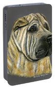 Kruger Shar Pei Portrait Portable Battery Charger by Michelle Wrighton