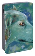 Saluki Dog Painting Portable Battery Charger by Michelle Wrighton