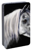 Grey Arabian Mare Painting Portable Battery Charger by Michelle Wrighton