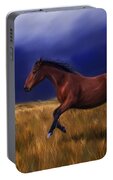 Galloping Horse Painting Portable Battery Charger by Michelle Wrighton