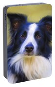 Beautiful Border Collie Portrait Portable Battery Charger by Michelle Wrighton