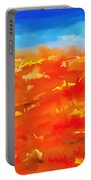 Vibrant Desert Abstract Landscape Painting Portable Battery Charger