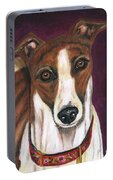Royalty - Greyhound Painting Portable Battery Charger by Michelle Wrighton