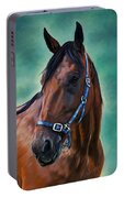 Tommy - Horse Painting Portable Battery Charger by Michelle Wrighton