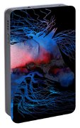 Abstract Wild Horse Red White And Blue Portable Battery Charger by Michelle Wrighton