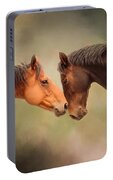 Best Friends - Two Horses Portable Battery Charger by Michelle Wrighton