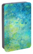 Blue Yellow Abstract Beach Fizz Portable Battery Charger by Michelle Wrighton